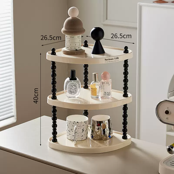 Yusenyi cup storage tray rack cream wind rack desktop rack coffee cup multifunctional display rack storage water cup three-layer cream color (triangular)