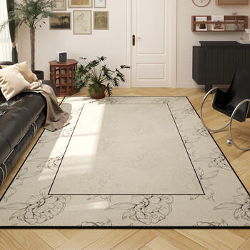 Fantasy autumn and winter french style carpet, carpet under the coffee table in the living room, light luxury and high-end new tianjin cuihuangkou floor mat, french pastoral 02 120 160cm, no-wash, easy to use and easy to care for