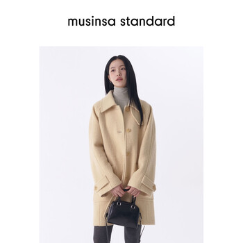 Musinsa standard contains wool, korean 25 autumn and winter temperament, versatile, slimming, mid-length woolen yellow (bu) s