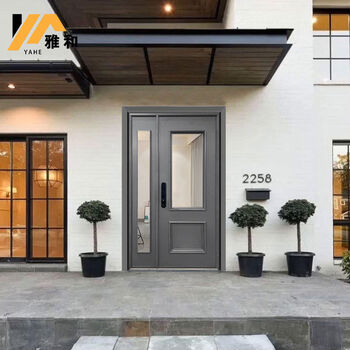 Jieyunmao cast aluminum villa door double-door entry door glass door anti-theft double-door entry door off-door rural self-built house customization customized 3mm double-sided aluminum pressure nationwide door-to-door measurement and installation + transportation included m2