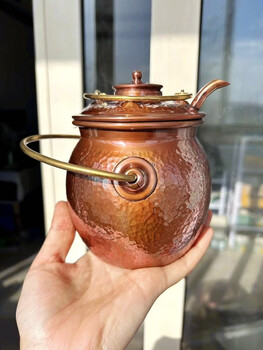 Autumn and winter wine warmer pure handmade texture all-copper wine kettle chinese style wine scalding copper kettle copper niche wine warmer artifact 500ml