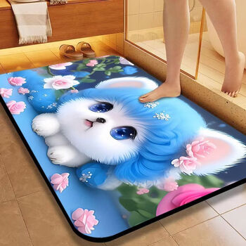 Fantasy door absorbent floor mats, toilet and washroom washable carpets, 3d cute pets j05 customization, contact customer service, support customization
