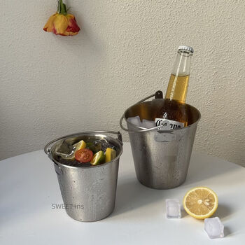 Fantasy portable ice cube bucket beer bucket milk tea fruit tea bucket large diameter 13.2 height 12.3cm 1.0l
