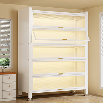 Fantasy kitchen rack floor-standing multi-layer storage cabinet microwave oven household multi-functional cabinet storage cabinet with door super thick material top list refuse to cut corners