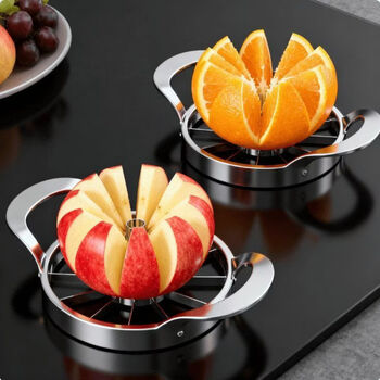 Yong huan stainless steel apple cutter fruit divider home creative fruit corer apple slicer kitchen fruit slicer stainless steel model quality guaranteed 1 pack fast and effortless apple slicer (thick and sharp + second core remover) no need for a knife to cut