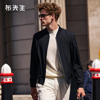 Mr. bu fashion outdoor baseball collar jacket men's casual thick jacket men piano black s (165)