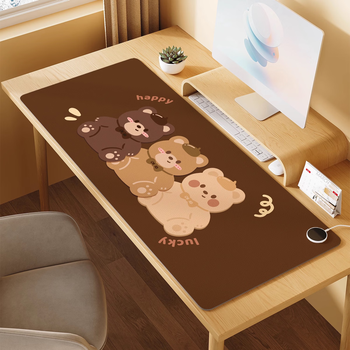 Yonghuan standard pad office computer heating desk warmer desk winter hand warmer large pad warm coffee bear right switch 33x80cm recommended size