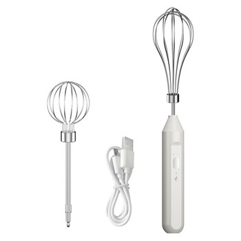 Tuojin imported quality electric egg beater from japan, household rechargeable mixer, small handheld automatic beater for making cakes, white rechargeable model, 2-piece set, third gear