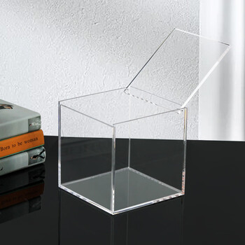 Yusenyi transparent box square capsule mask dustproof desktop storage box model hd display box transparent flip cover 25*25*25cm
