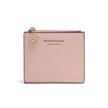 Scarecrow leather wallet women's short 2025 new large capacity women's wallet card bag all-in-one coin purse women pink