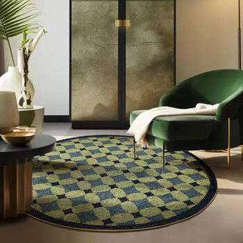 Fantasy light luxury mid-century retro green round carpet living room coffee table blanket courtyard cloakroom bedroom bedside stain-resistant and washable 100 cm diameter round imitation cashmere andao louis round. see customer service first for discounts