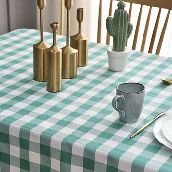 Fantasy tablecloth rectangular children's day birthday party tablecloth 12060 layout tablecloth extra thick green and white grid 2.0x2.0 meters 10 sheets