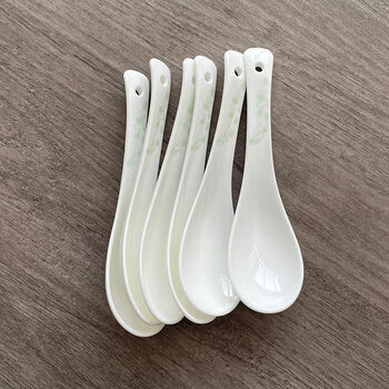 Tuojin ceramic spoon large high-looking household spoon drinking spoon porridge spoon large bone china long handle small spoon zuixianmei small spoon 1