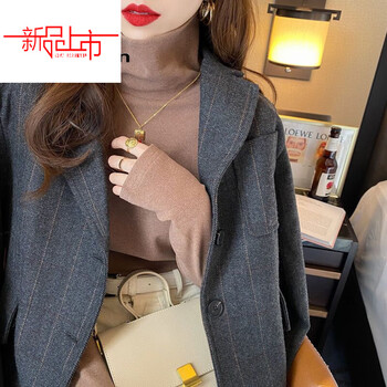 Woodpecker (tucano) double-sided german velvet spontaneous hot pile collar bottoming shirt for women autumn new plus velvet brushed high collar inner t-shirt khaki (warm) plus velvet xl recommended 111-120 pounds