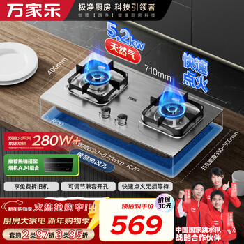 Macro gas stove double high fire ay8g three-dimensional full air inlet stove 5.2kw high power stainless steel fierce fire stove gas stove household table embedded dual-purpose double stove natural gas stove