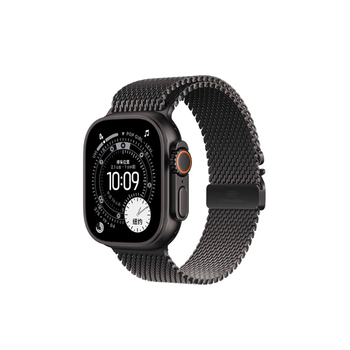 Apple/apple watch ultra 3 smart watch honeycomb model 49mm black titanium case black titanium milanese strap l mf1u4ch/b