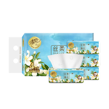 Qingfeng li yunrui's same style tissue paper, silky 4-layer 80 tissue paper * 4 packs s size, toilet paper towels, new and old packaging alternate