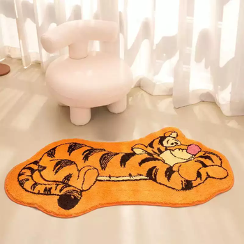 Yusenyi cute cartoon children's room bedside imitation cashmere anti-slip anti-fall carpet home comfortable bathroom dirty-resistant water-absorbent floor mat tigger 120 pieces 120x200cm imitation cashmere