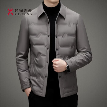 Kbxng jinba 2025 winter new men's lightweight down jacket middle-aged and old men's warm down jacket men's casual outer khaki xl