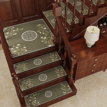 Fantasy leather chinese stair step mat household non-slip self-adhesive solid wood step mat soundproofing scrubable floor mat carpet zhifengmuyu 26x90cm rubber bottom shock absorption sound insulation