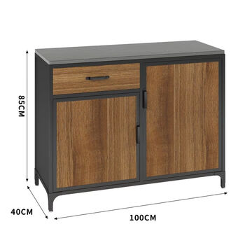 Fantasy simple sideboard retro solid wood storage cabinet wall tea cabinet storage cabinet handle random 100x40x85cm countertop slate
