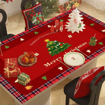 Fantasy coffee table tablecloth pvc waterproof and oil-proof no-wash coffee table table mat christmas tablecloth no-wash leather table mat pvc no-wash and wipe-magic christmas tree 20*20 cm