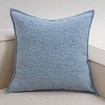 Yingfei's new blue pillow, retro french living room sofa cushion cover, pillow, chenille, high-end backrest pillow, anlan, home atmosphere matching item, 50cm*50cm pillowcase, hug + full cotton core