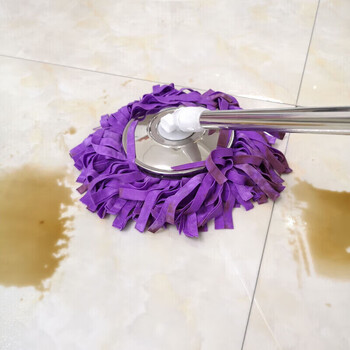 Hand-wash-free self-twisting deerskin mop, complete set of rotating mops to replace absorbent household velvet, 2 rotating heads with tray, random color a, 1 3-layer rotating head with tray, random color a,