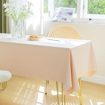 Fantasy cream style lambskin tablecloth leather high-end no-wash waterproof and oil-proof rectangular dining table coffee table cloth morandi pink morandi color 120x120cm