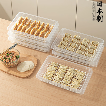 Sungsa japan imported dumpling box small refrigerator special dumpling freezing box food-grade crisper box dumpling wonton quick-frozen box white with partition 1 layer holds 30 dumplings