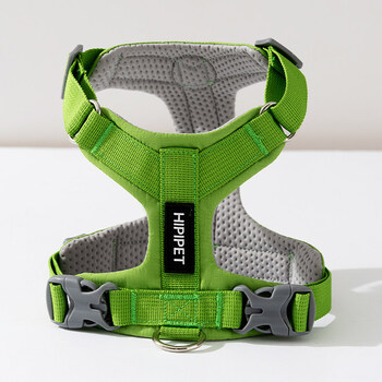 Hippie dog leash dog leash vest style adjustable harness teddy corgi french bulldog medium strong dog chain tian green l (recommended weight 16-30 catties)