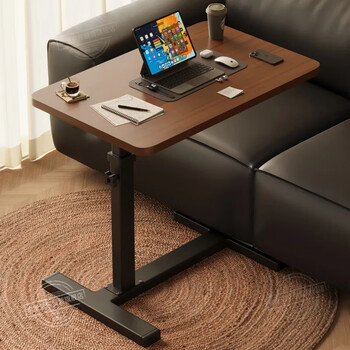 Zhuobo computer desk lift table bedside table bed table study table movable small table bz09 walnut color standard model