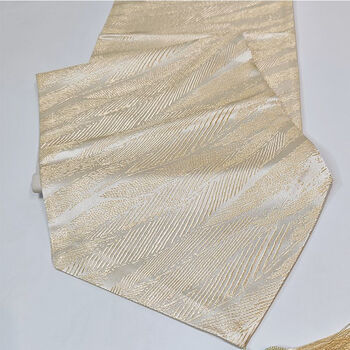 Fantasy light luxury black american table flag tablecloth nordic modern sideboard bed flag coffee table flag decorative tablecloth high-end arrow feather beige 33x210cm