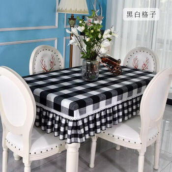 Fantasy plaid tablecloth rectangular seat cloth fashionable tablecloth black and white black and white plaid table cover 140x85 rectangular hanging 25