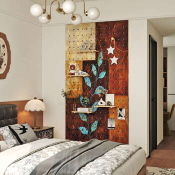 Pupan cave board storage rack shape wall customized entrance hall wall decoration wood antique nine-leaf clover storage rack 40x60cmenf grade solid wood multi-layer board