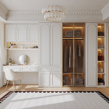 Oubli bedroom l-shaped wardrobe customization, door-to-top walk-in closet, whole house wardrobe customization, down payment, please consult customer service first for bidding.