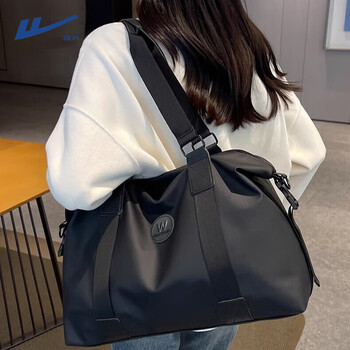 Pull-back travel bag for men and women, large capacity, pull-bar suitcase storage, maternity bag, business trip, diagonal carry-on luggage bag, black