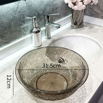 Yusenyi washbasin home kitchen sink food grade thickened and durable student dormitory laundry basin transparent plastic basin medium-gray water ripple