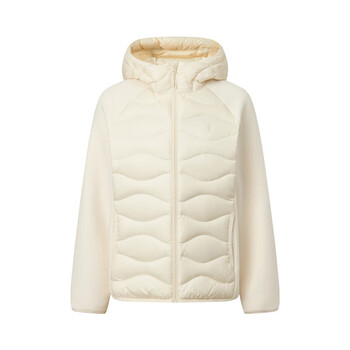 Polowalk women's down jacket 2025 winter new arrival hooded knitted spliced raglan sleeve thin down jacket white down filling approximately 34-42g s 155/s