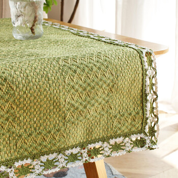 Yusenyi dining table long woven coffee table mat sideboard cover shoe cabinet drawer cabinet tv cabinet cover lj-15-pastoral green 30*150cm