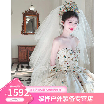 Oemg wedding dress bridal main yarn slim french high-end tube top white wedding dress bride 2025 new high-quality texture white floor-length wedding dress + 4-meter veil free shipping insurance xl