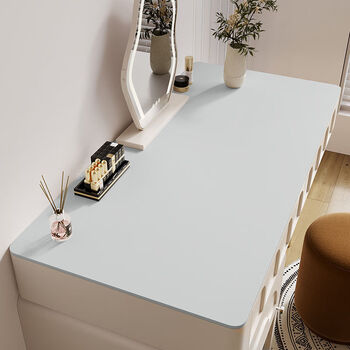 Fantasy solid color dressing table table mat beautiful desktop protective mat tablecloth x coconut gray milk 70x140cm