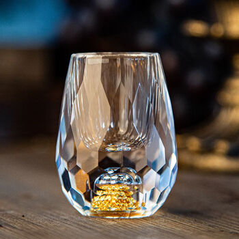 Fantasy white wine glass set household lead-free crystal gold foil wine dispenser gold foil one-cup spirit glass gift box 10 pots 10 cups gold foil pot + striped cup