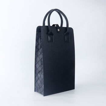 Fantasy double red wine handbag red wine packaging gift box leather box handbag red wine bottle box single gift bag sd212 black lychee (double bottle)