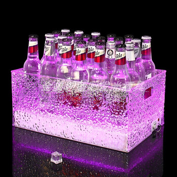 Yusenyi bar luminous ice bucket ktv special ice pattern beer frame anti-fall champagne bucket advanced transparent high value beer barrel upgraded white background transparent ice pattern ice bucket colorful light