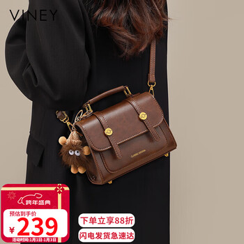 Viney bag women's leather cross-body cambridge bag light luxury single shoulder small square bag birthday new year's day gift for girls and girlfriends