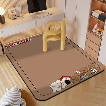 Fantasy chair floor mat bedroom carpet study table swivel chair mat foot mat e-sports living room floor non-slip soundproof study room silicone bottom crystal velvet yy4446 60x90cm