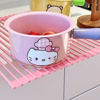 Fantasy kitchen double layer drain basket dopamine plastic drain basket kitchen use handle washing fruit washing basket chef cat-double layer drain basket