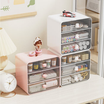 Jiacube desktop storage box drawer-type transparent jewelry cosmetics rack office student desk dormitory stationery box pen holder