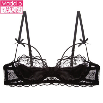 Modal underwire bra for women to push up big breasts and make them smaller, sexy red bra for the year of birth, black single/piece xl (suitable for 38/85abc)